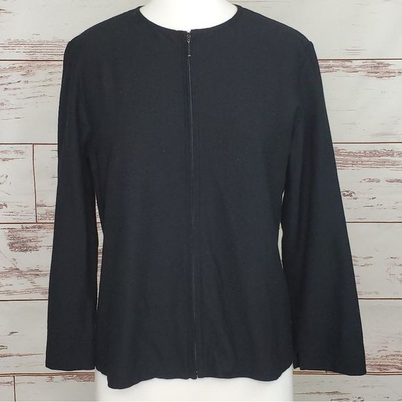 Eileen Fisher Full Zip Black Cardigan S - Picture 2 of 6